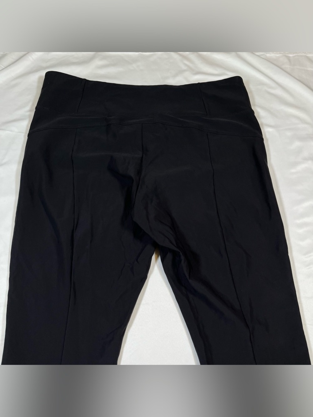 Athleta steller Cropped Slim Pants Raw Hem Black Front Zipper Stretch XL - Picture 6 of 8